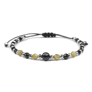 Bransoletka czarny TURMALIN CHRYZOLIT OLIWIN PERIDOT PERYDOT HEMATYT